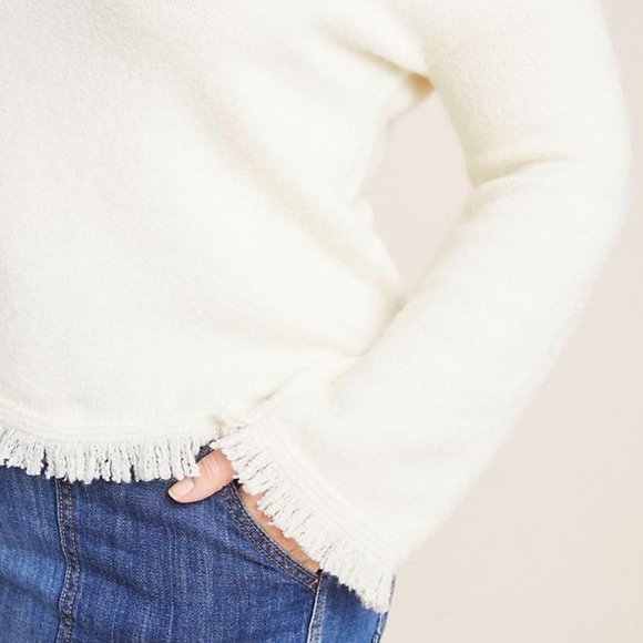Anthropologie | NWT Joy Fringed V-Neck Sweater - Picture 4 of 16